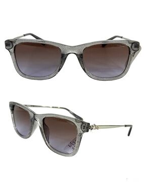 COACH Transparent Grey Glitter Sunglasses HC8279U 556968 NEW 51mm